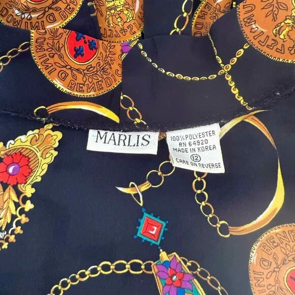 Vintage Marlis Silky Women's Shirt – 1980s-90s - Picture 12 of 13